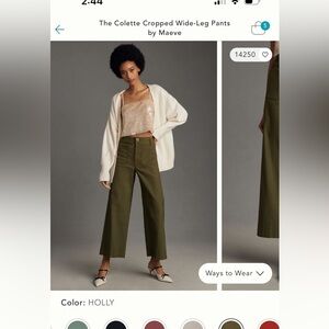 Wide leg anthropologie Colette pant